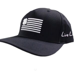 Black Clover 11/ One Ten Flexfit Clover Nation 2 Black/White Adjustable Golf Hat